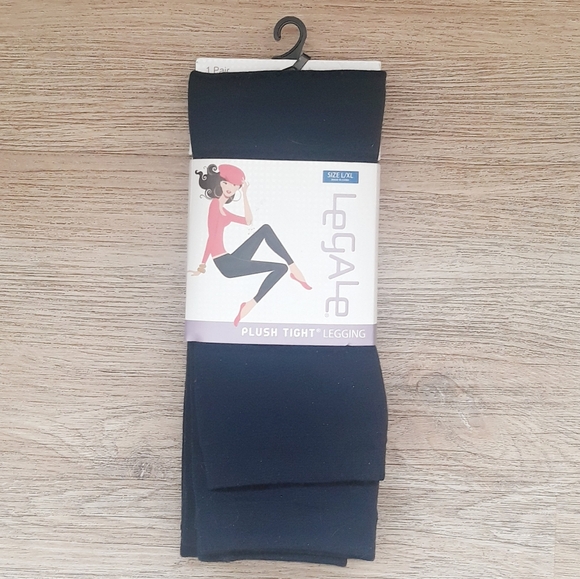 LeGale Plush Tight Leggings - Size Large/Extra Large Navy Blue - Picture 5 of 12